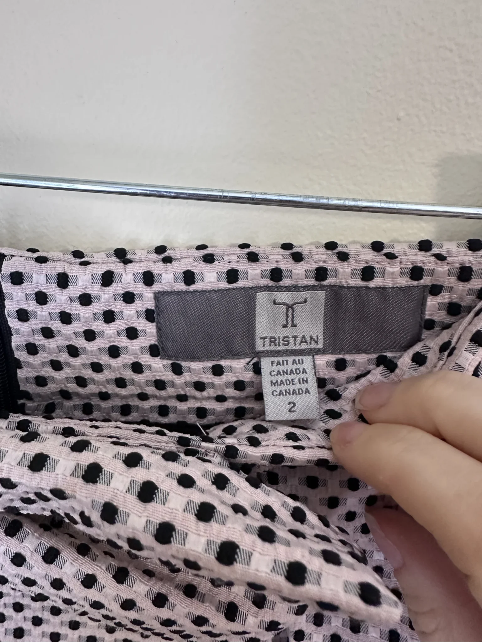 Image for Pale pink and black polka dot and bow skirt - Tristan size 2(Xs/s)