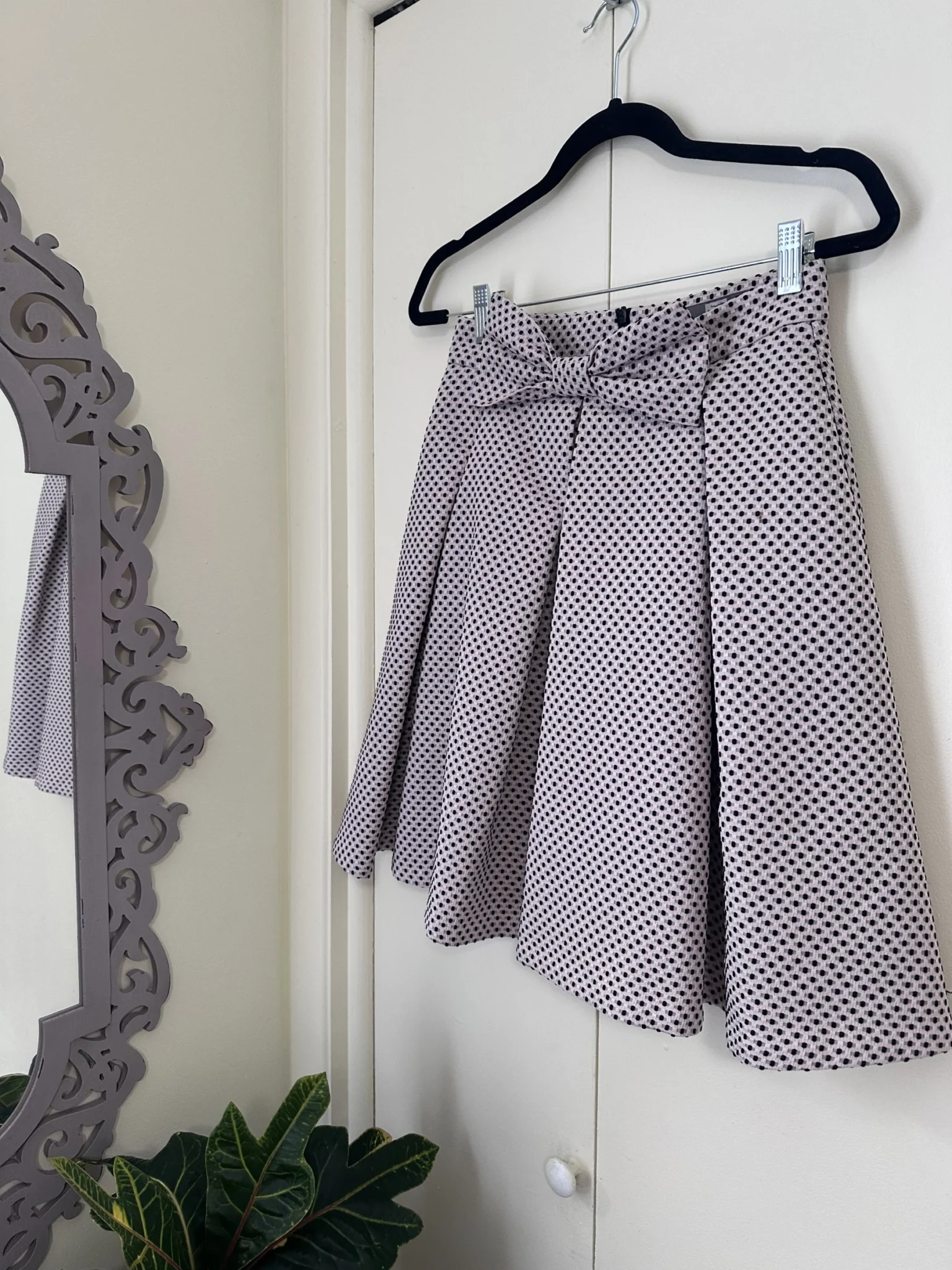 Image for Pale pink and black polka dot and bow skirt - Tristan size 2(Xs/s)