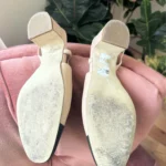 Thumbnail for Beige and black leather back strap heel - Ralph Harrison size 36