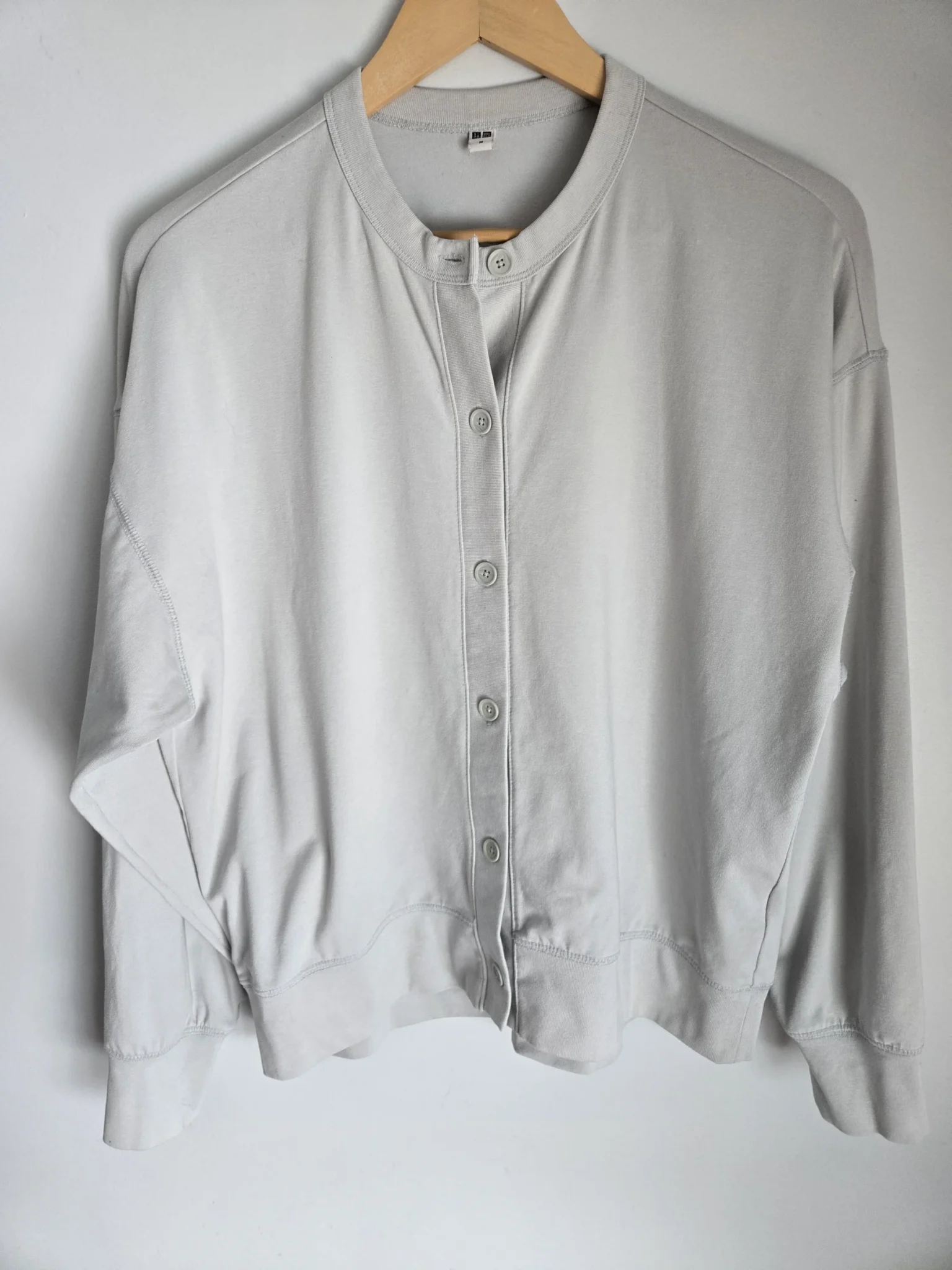 Featured image for Uniqlo very light grey-green lightweight cardigan