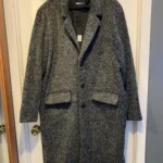 Featured thumbnail for Manteau long texturé noir – Style Mohair (Coupe décontractée)