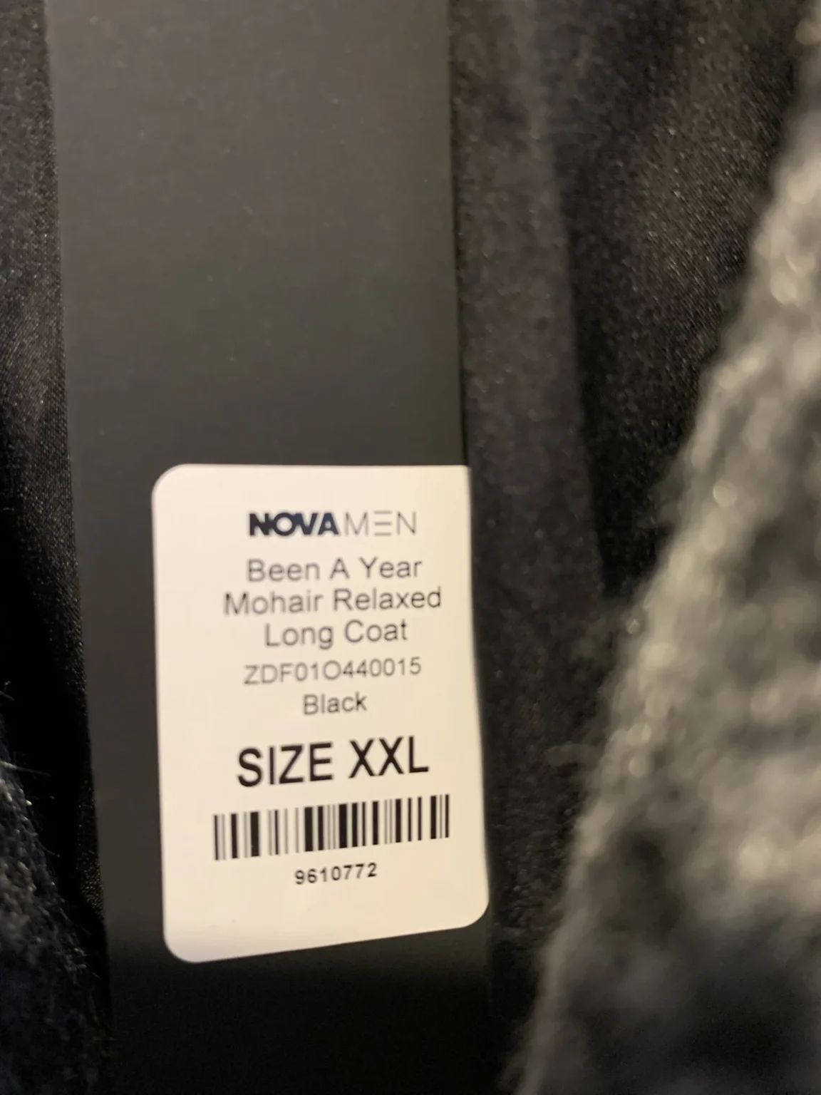 Image for Manteau long texturé noir – Style Mohair (Coupe décontractée)
