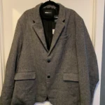Featured thumbnail for Blazer ajusté en tweed anthracite – Mélange Laine (Taille XXXL, convient XXL)