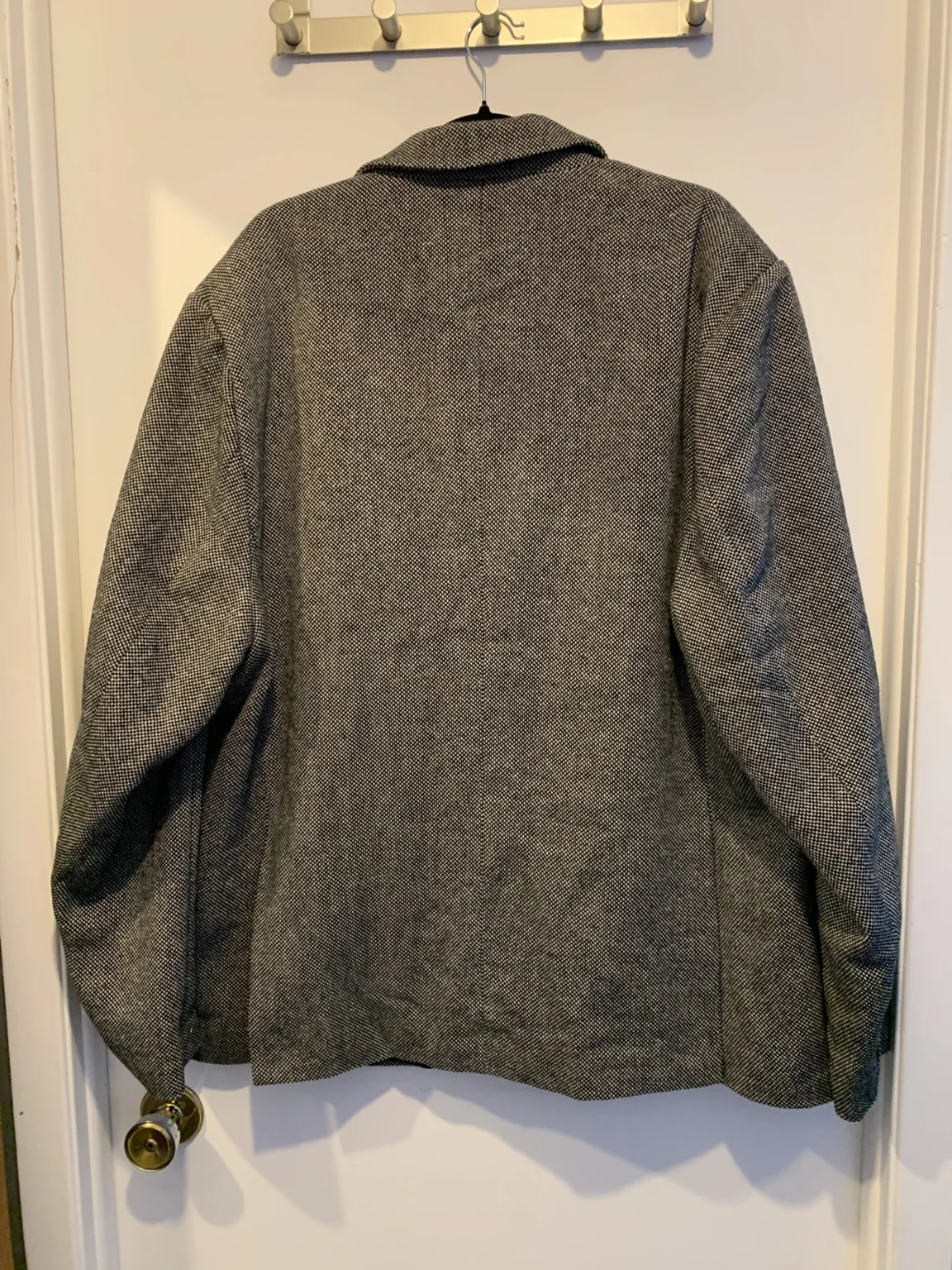 Image for Blazer ajusté en tweed anthracite – Mélange Laine (Taille XXXL, convient XXL)
