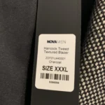 Thumbnail for Blazer ajusté en tweed anthracite – Mélange Laine (Taille XXXL, convient XXL)