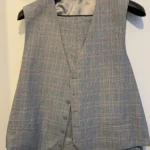 Thumbnail for Complet 3 pièces Alain Dupetit – Carreaux (Plaid) Gris & Rouge – 54R / 48W