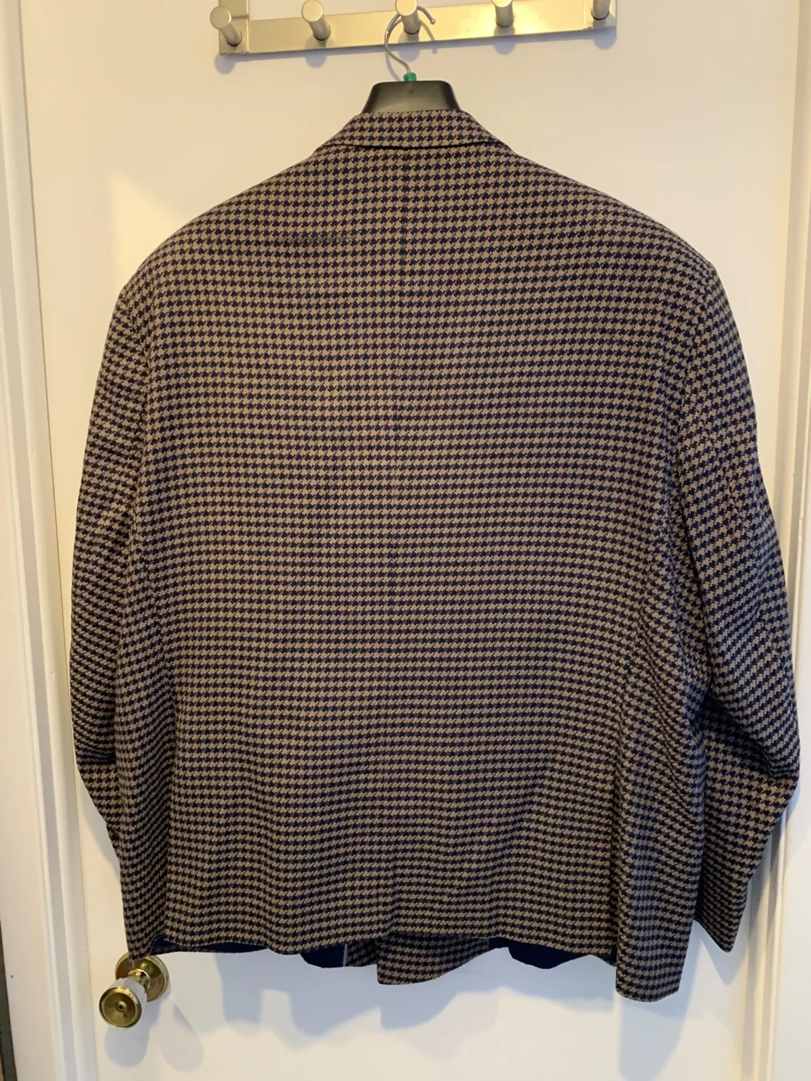 Image for Alain Dupetit Double Breasted Suit - Houndstooth Navy & Tan - 54R / 48W