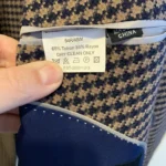 Thumbnail for Alain Dupetit Double Breasted Suit - Houndstooth Navy & Tan - 54R / 48W