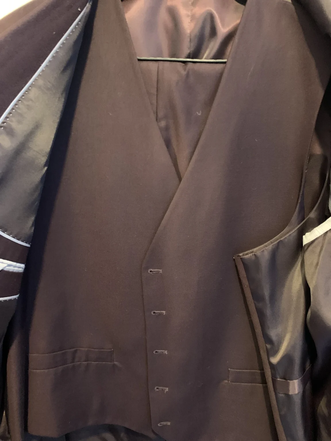 Image for 3-piece suit Alain Dupetit - Colour Wine / Burgundy (Wine) - 54R / 48W