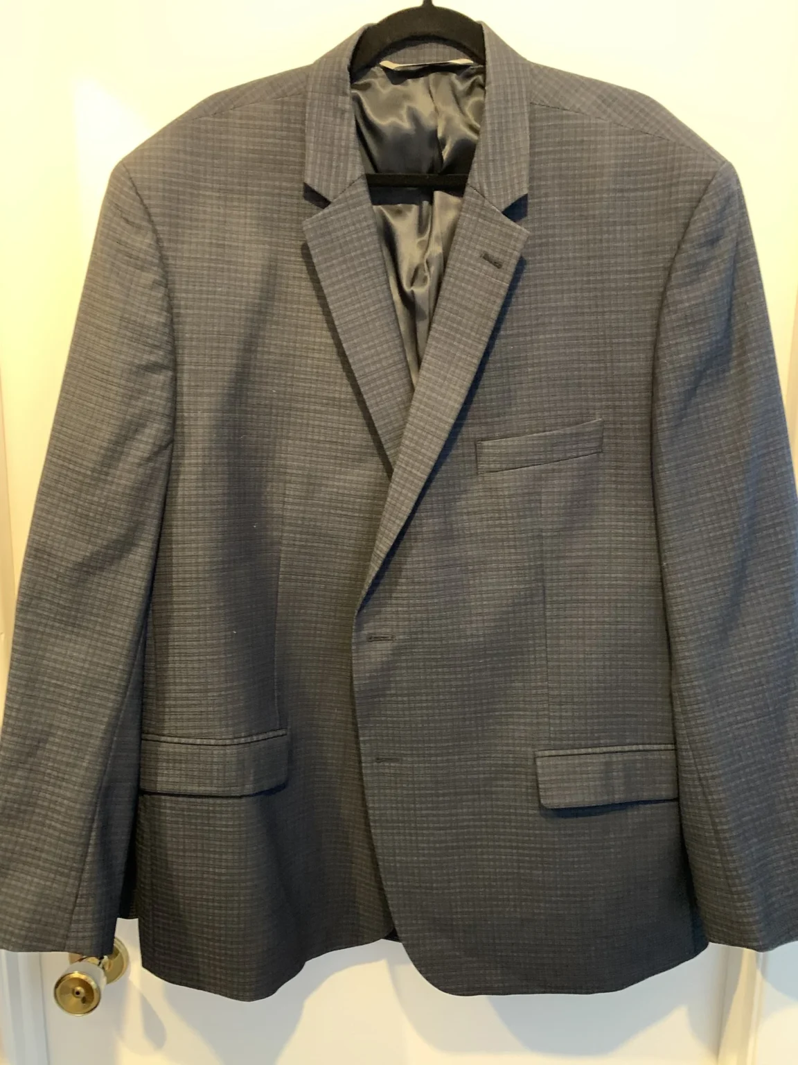 Featured image for Marc New York Jacket - Blue and Black Plaid Pattern - Size 52R