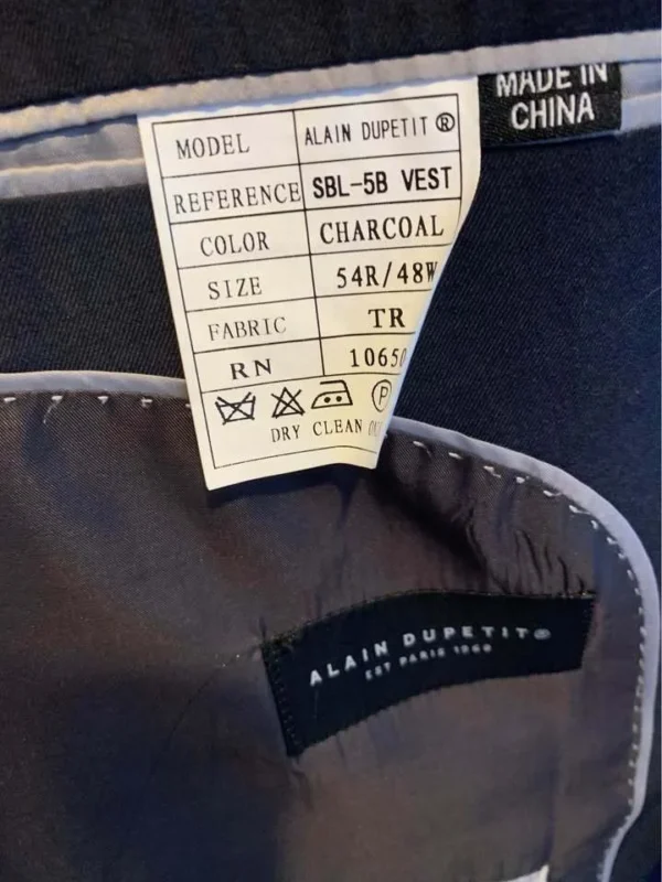 Image for Complet 3 pièces Alain Dupetit – Gris Charcoal Classique – 54R / 48W