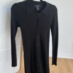 Featured thumbnail for Black button-down sweater-dress
