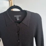 Thumbnail for Black button-down sweater-dress