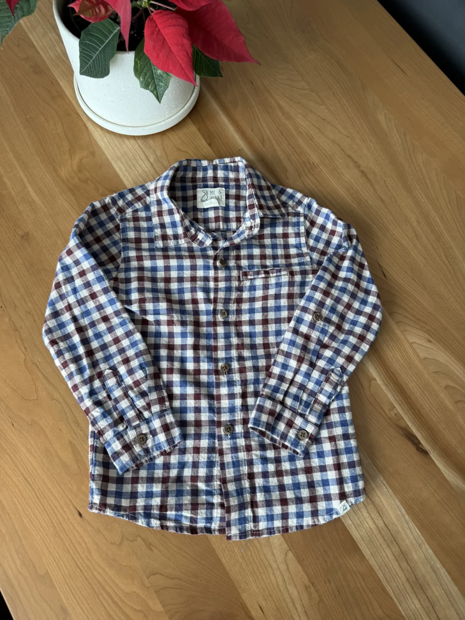 Featured image for Chemise petits carreaux rouge et bleu