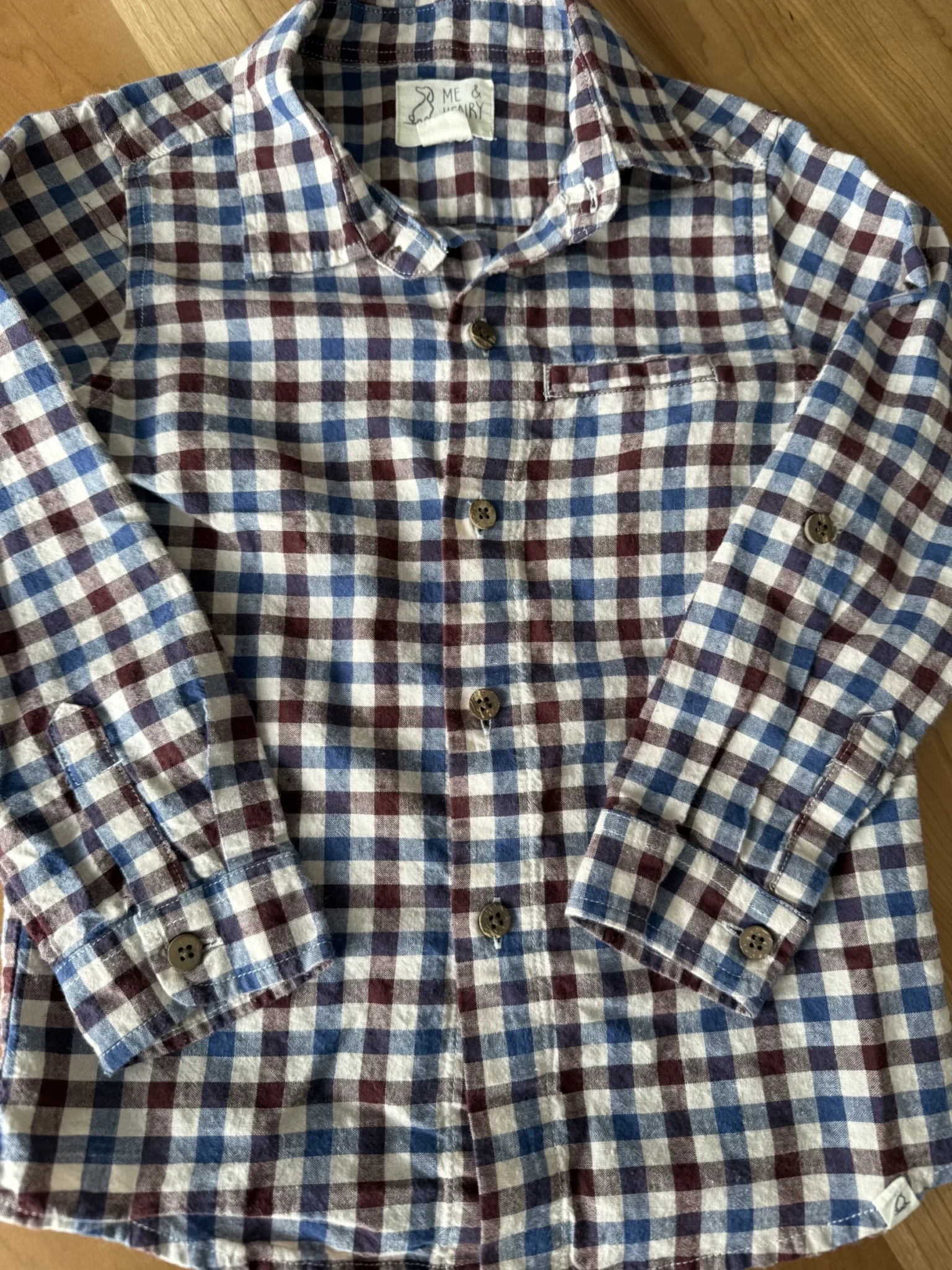 Image for Chemise petits carreaux rouge et bleu