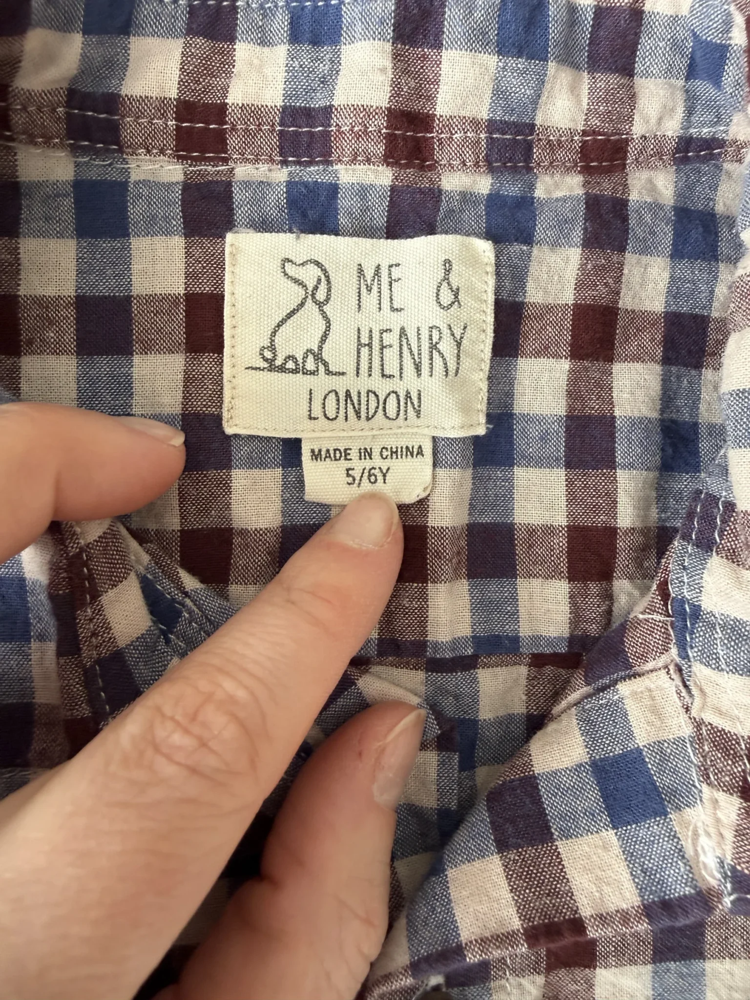 Image for Chemise petits carreaux rouge et bleu