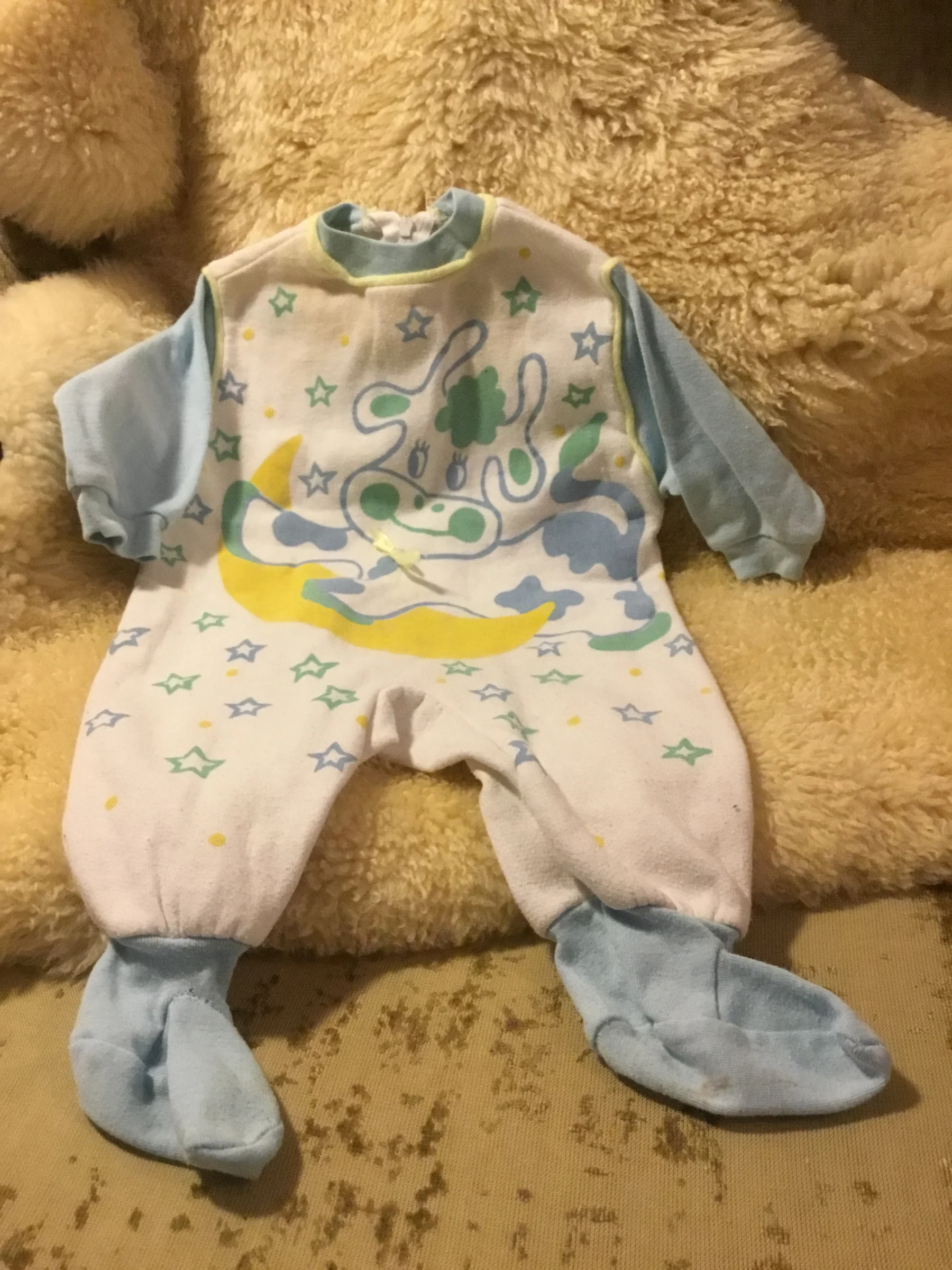 Pyjama pattes longues vintage zip à l’arrière original bébé unisexe 3 Vintage seconde main