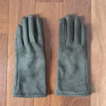 Thumbnail for Gants en faux suède et tricot