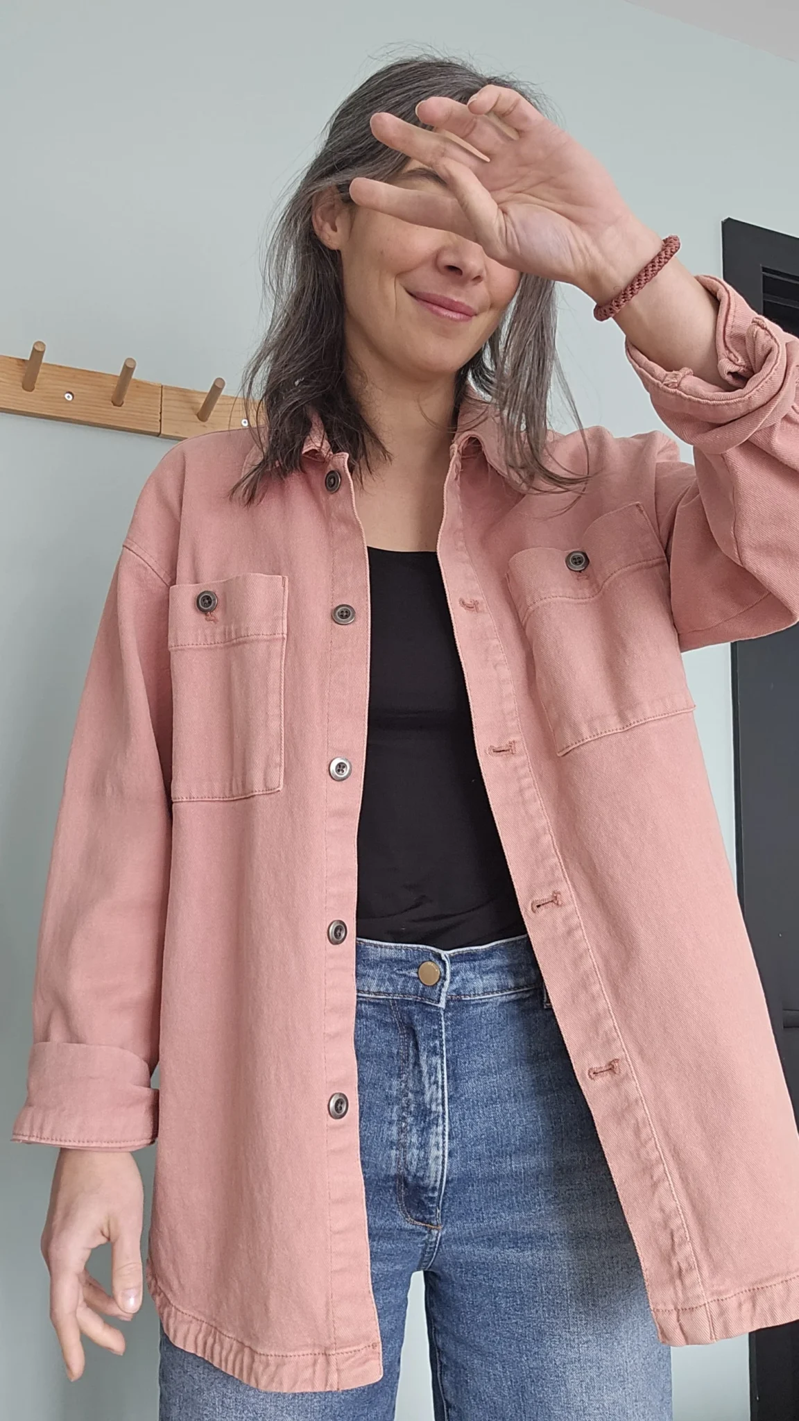 Featured image for Veste chemise rose