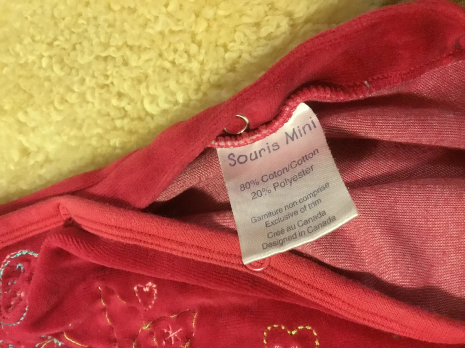 Image for Pyjama souris mini en ratine chaude 6 mois fait petit