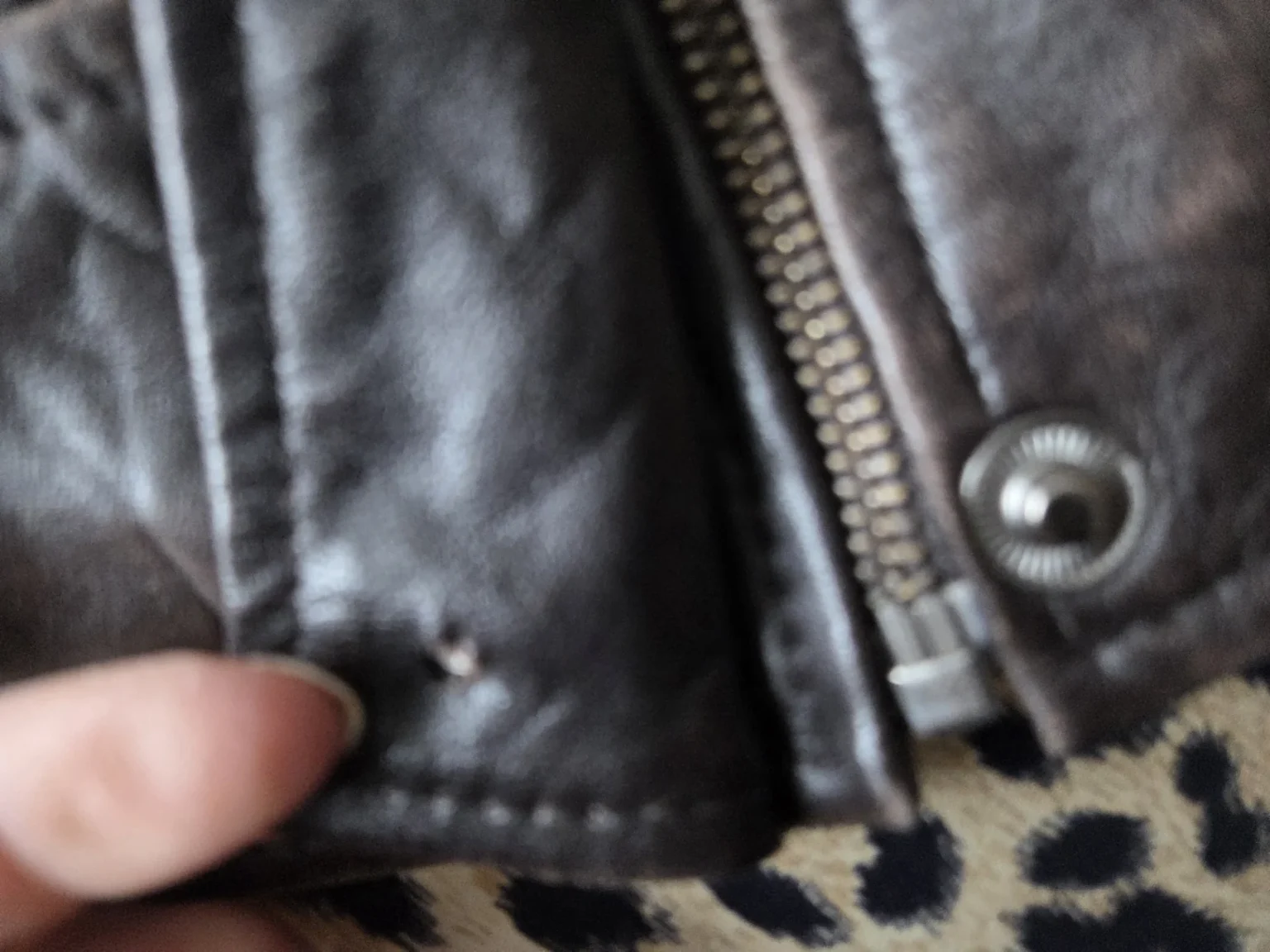 Image for Promod-Veste en cuir d'agneau souple marron foncé