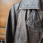Thumbnail for Promod-Veste en cuir d'agneau souple marron foncé