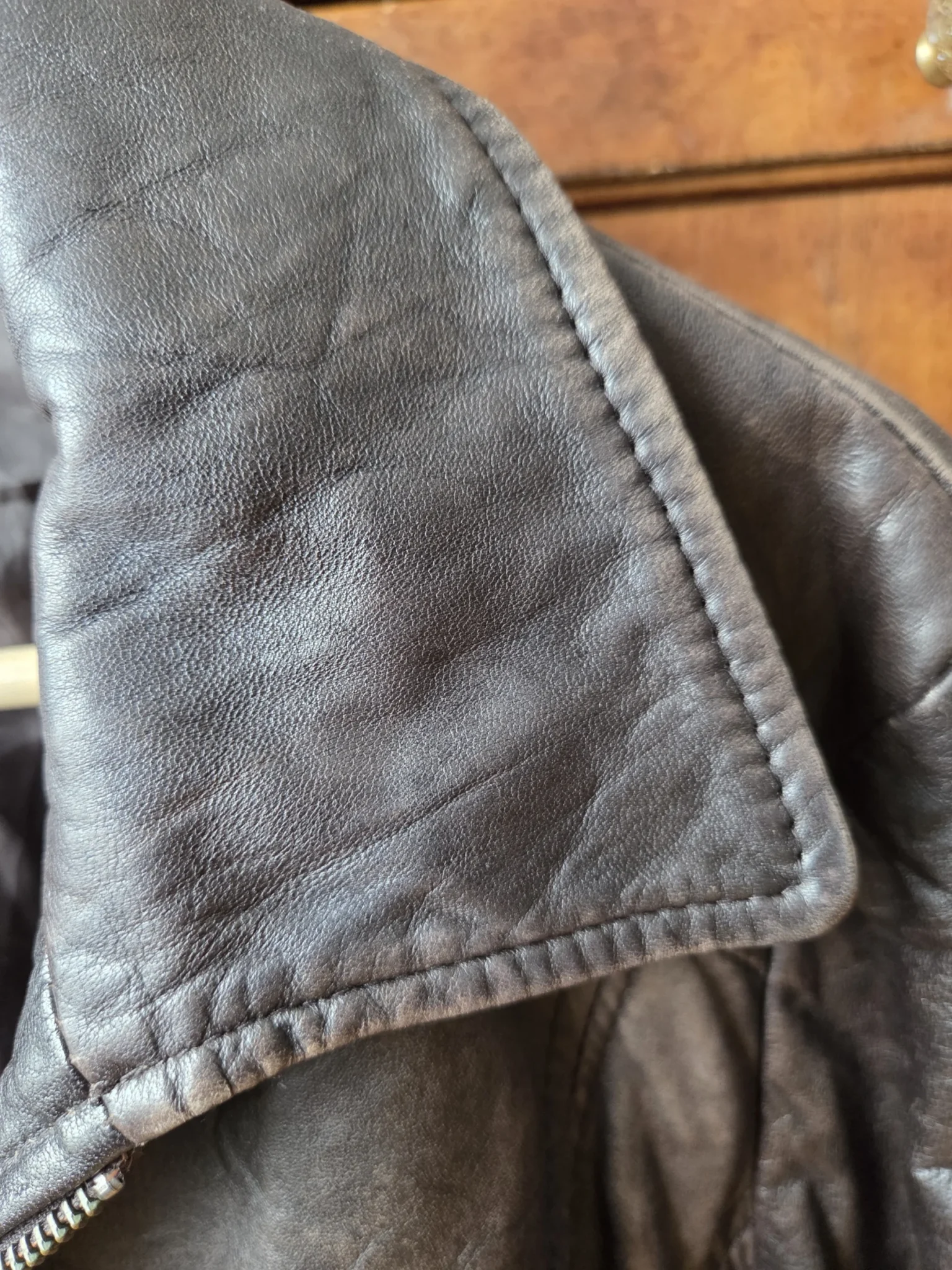 Image for Promod-Veste en cuir d'agneau souple marron foncé