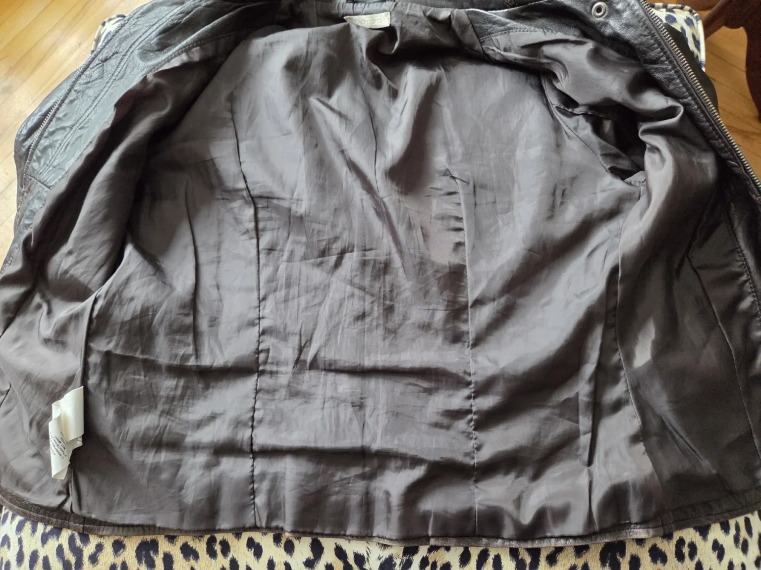 Image for Promod-Veste en cuir d'agneau souple marron foncé