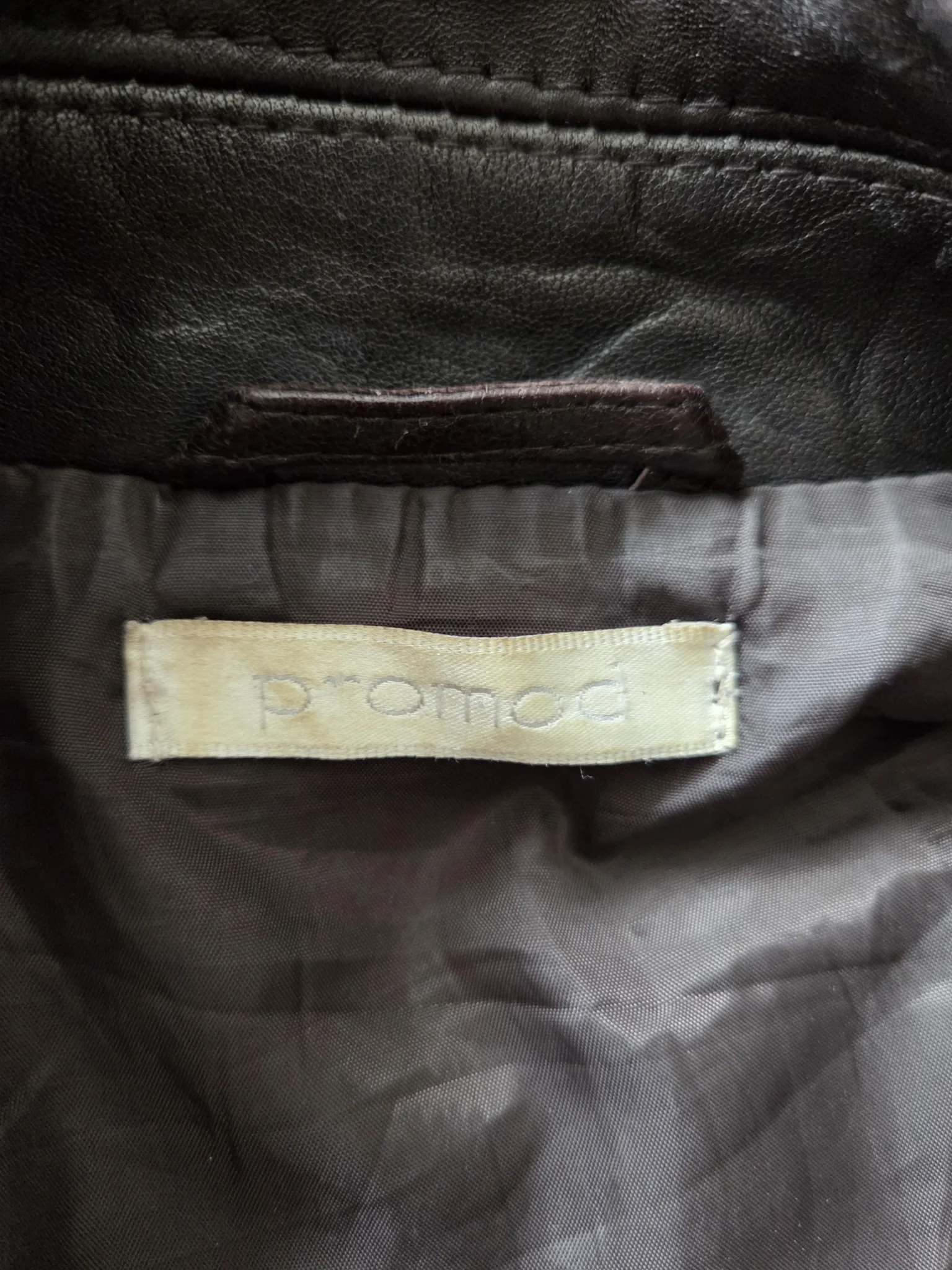 Image for Promod-Veste en cuir d'agneau souple marron foncé