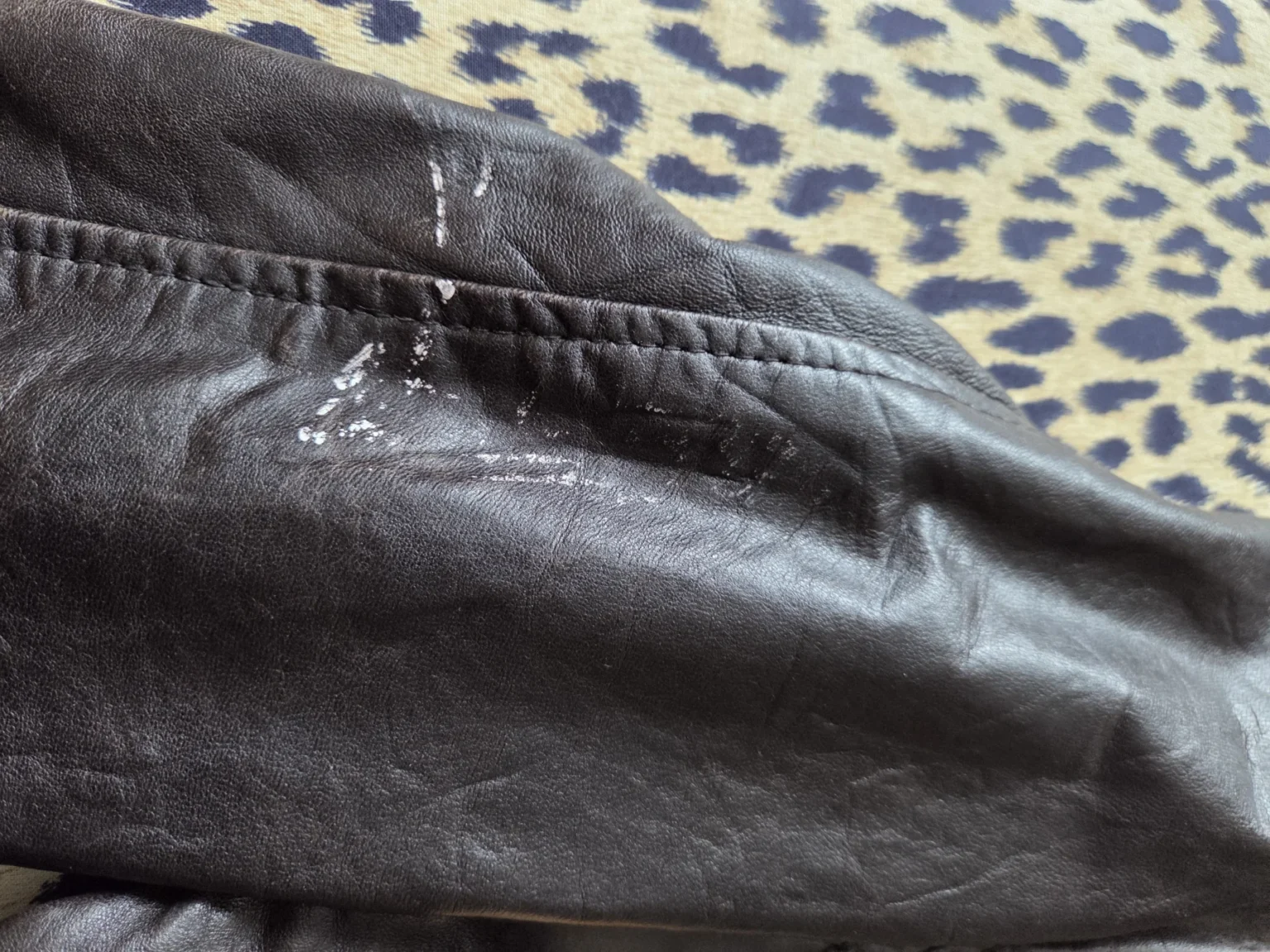 Image for Promod-Veste en cuir d'agneau souple marron foncé