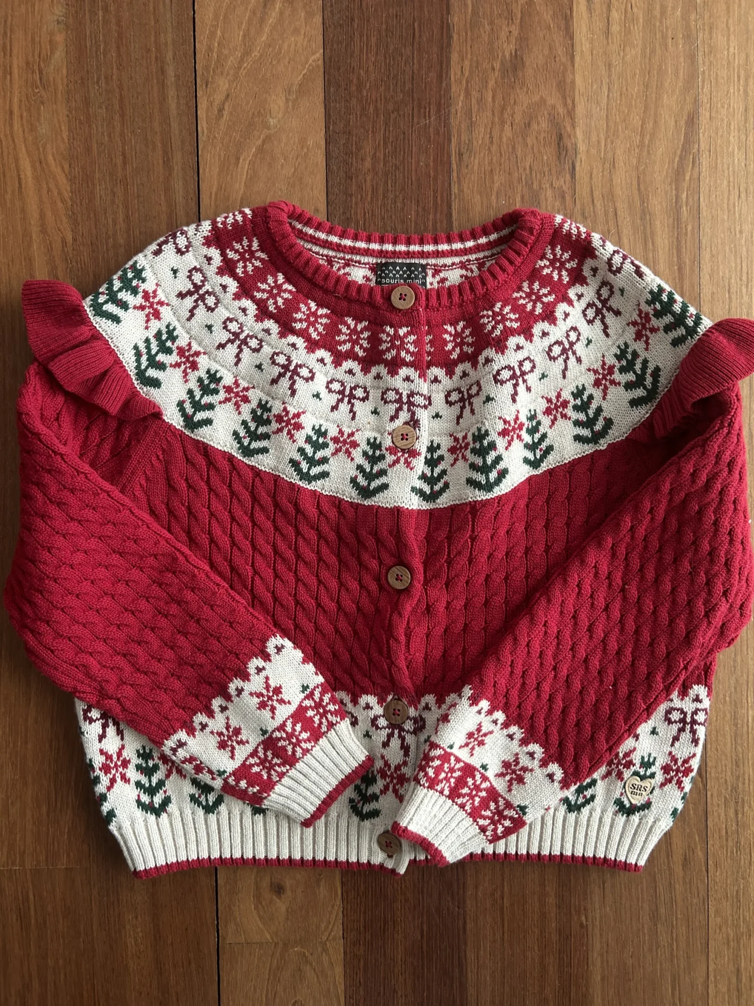 Featured image for Christmas cardigan, Souris Mini, 7T