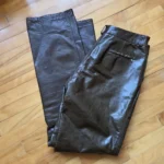 Featured thumbnail for RUDSAK-Vintage olive green leather trousers