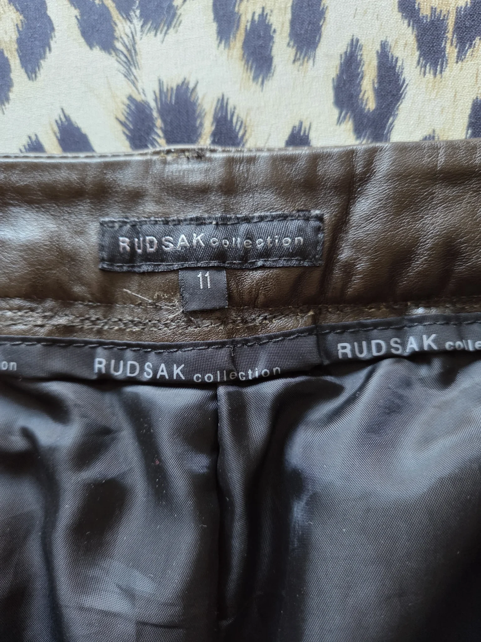 Image for RUDSAK-Vintage olive green leather trousers