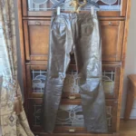 Thumbnail for RUDSAK-Vintage olive green leather trousers