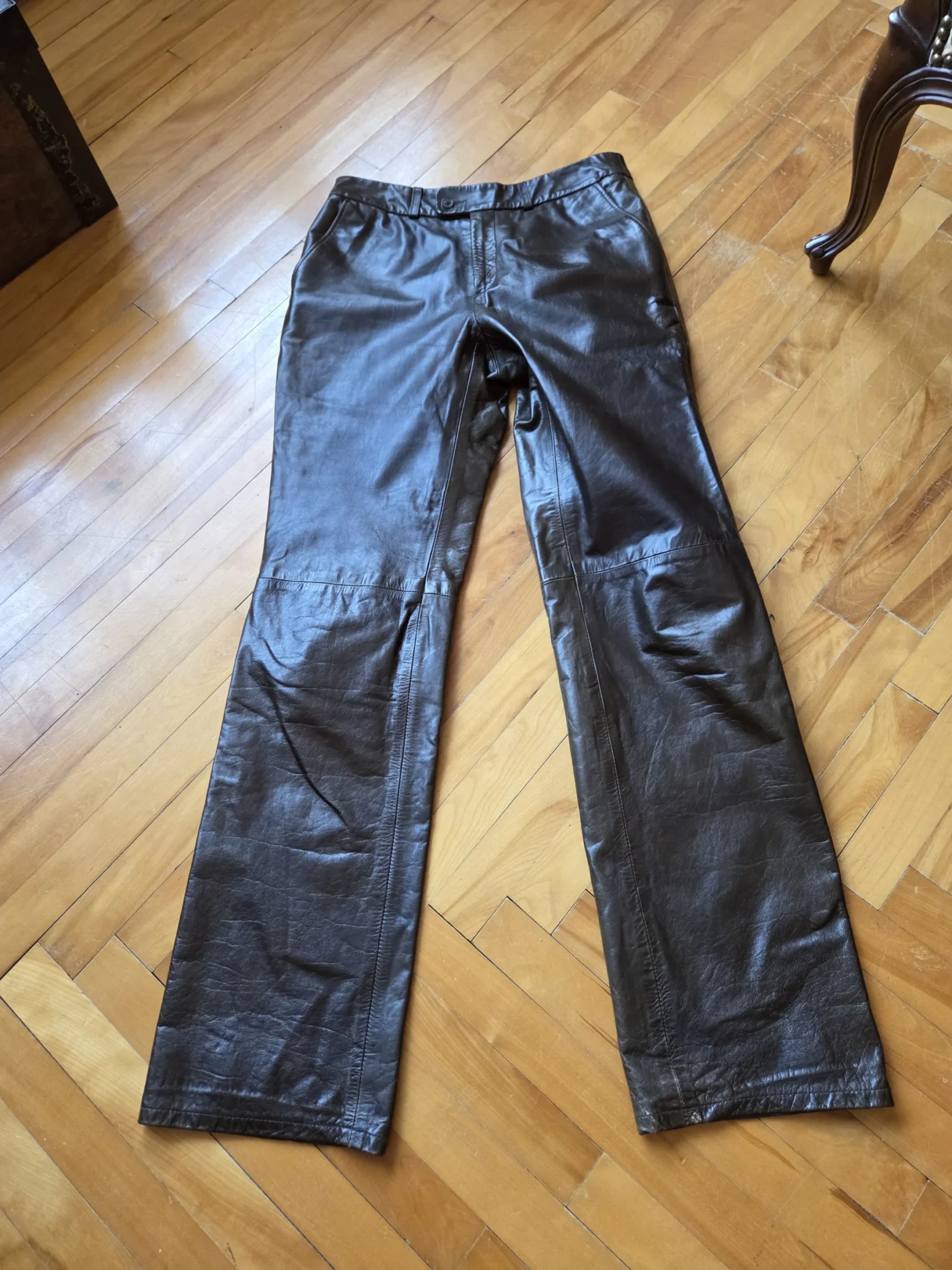Image for RUDSAK-Vintage olive green leather trousers