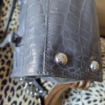 Thumbnail for Michael Kors HAMILTON bag in crocodile grey leather