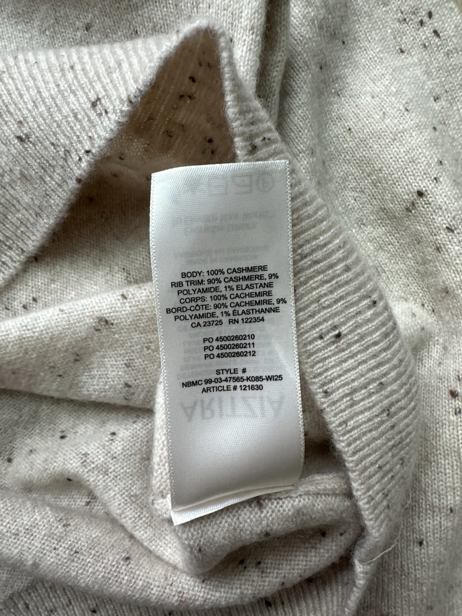 Image for Aritzia Cashmere Crew Sweater 2XS