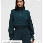Thumbnail for Lululemon Scuba Cropped Funnel-Neck Half Zip XS