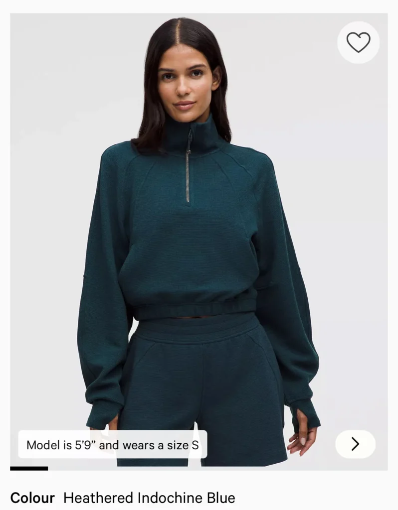 Image for Lululemon Scuba Cropped Funnel-Neck Half Zip XS
