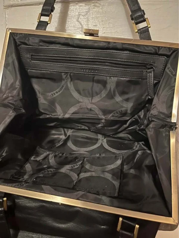 Image for Large black and grey leather bag by Séquoia