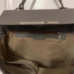 Thumbnail for Sac cuir grainé gris et argenté Lancaster