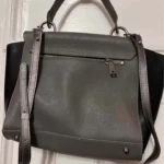 Thumbnail for Sac cuir grainé gris et argenté Lancaster