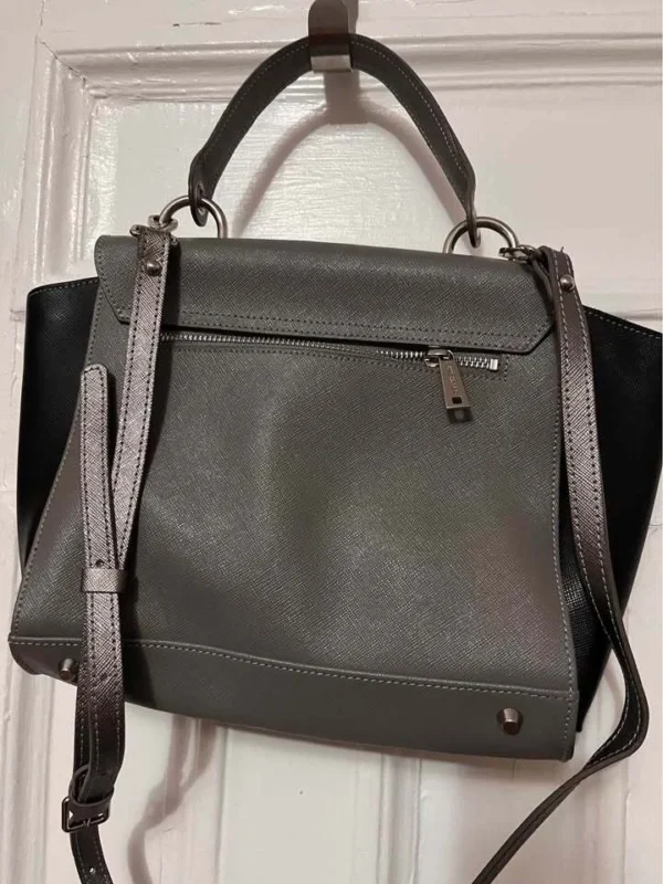 Image for Sac cuir grainé gris et argenté Lancaster
