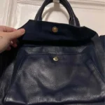 Thumbnail for Petit sac cuir bleu roi marque Lancaster