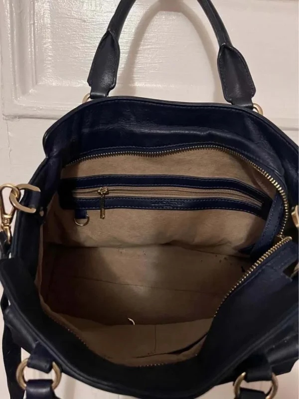 Image for Petit sac cuir bleu roi marque Lancaster