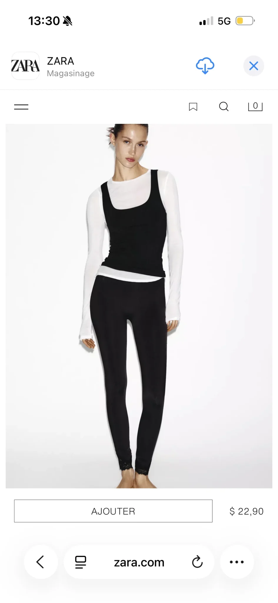 Image for Basic black camisole Zara M