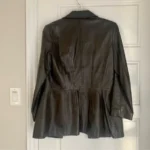 Thumbnail for Danier Genuine Leather Blazer Coat Dark Brown XS