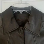 Thumbnail for Danier Genuine Leather Blazer Coat Dark Brown XS