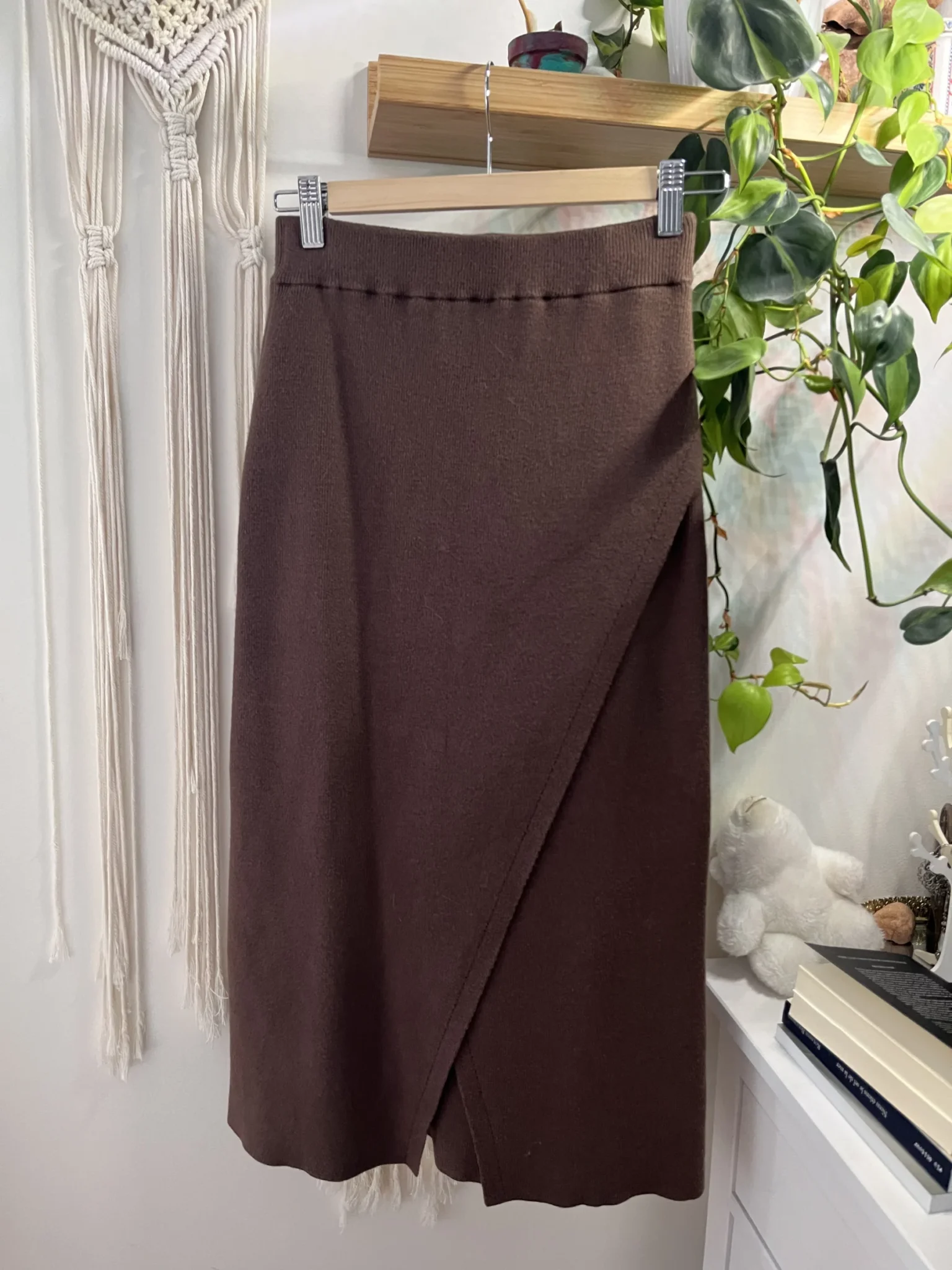 Featured image for Jupe tricot taupe