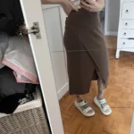 Thumbnail for Jupe tricot taupe